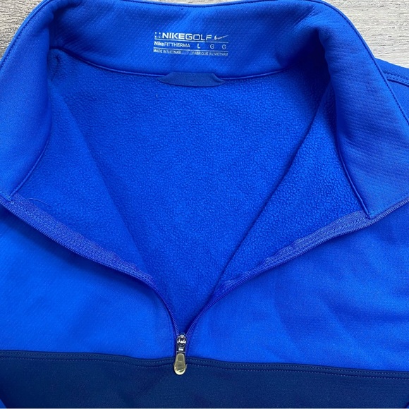 Nike Golf 1/4 Zip Pullover fleece Sweatshirt Blue Therma Fit Large - Picture 3 of 7